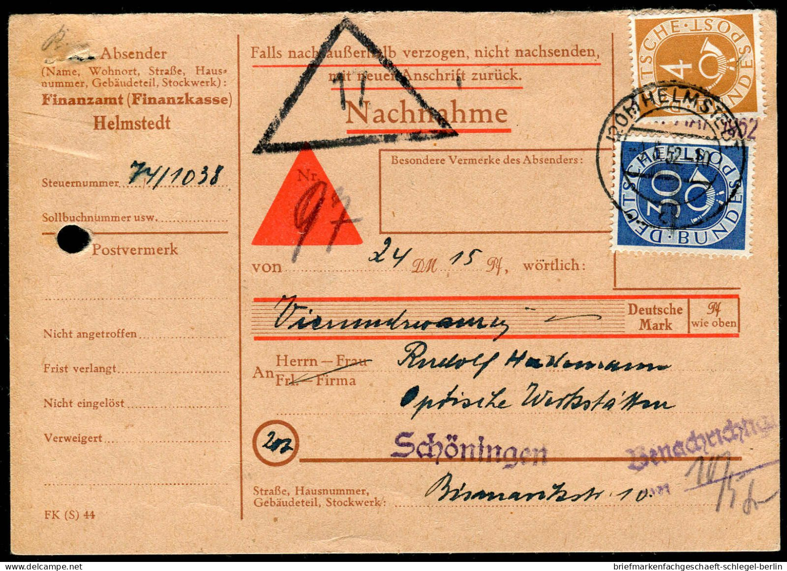 Bundesrepublik Deutschland, 1951, 124 + 132, Brief - Autres & Non Classés