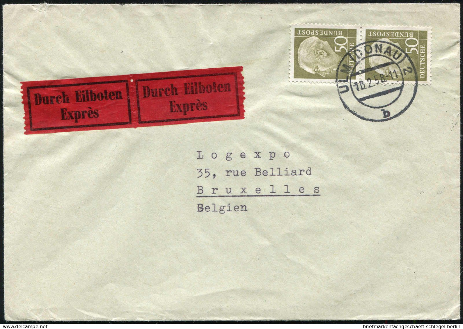 Bundesrepublik Deutschland, 1958, 261(2), Brief - Autres & Non Classés