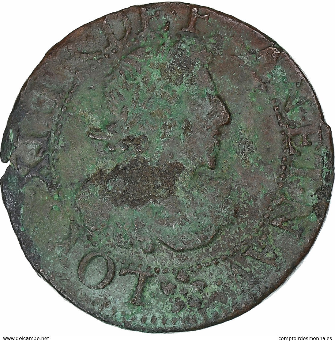 France, Louis XIII, Double Tournois, 1638, Troyes, Cuivre, TB, Gadoury:11 - 1610-1643 Louis XIII The Just