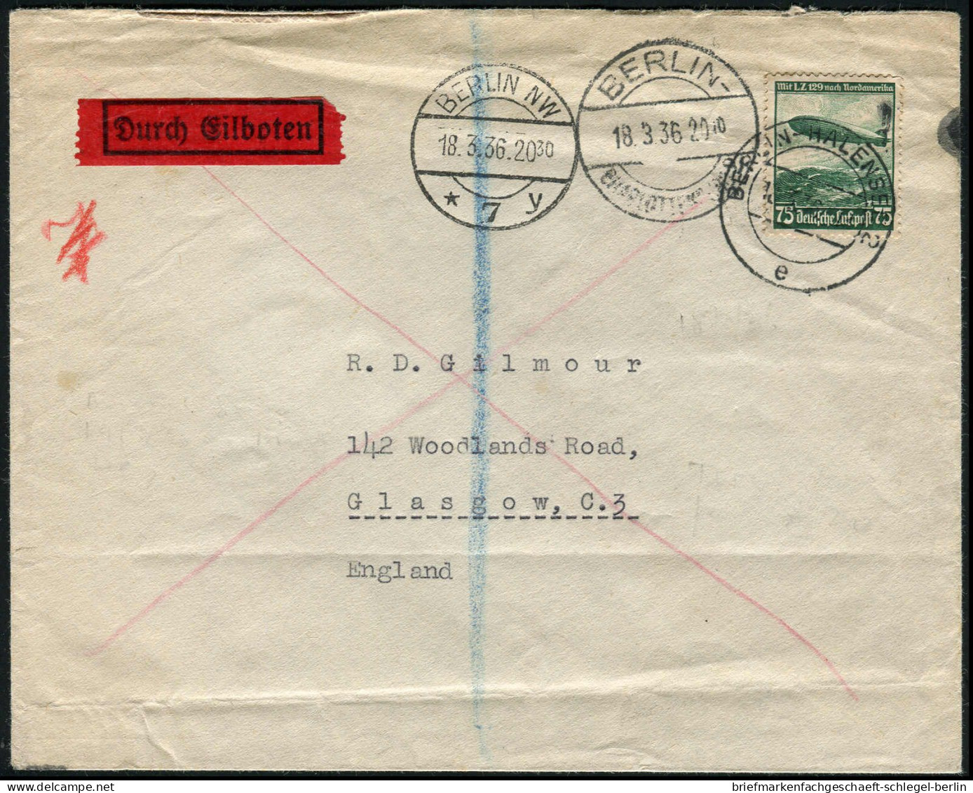 Berliner Postgeschichte, 1936, 607, Brief - Covers & Documents