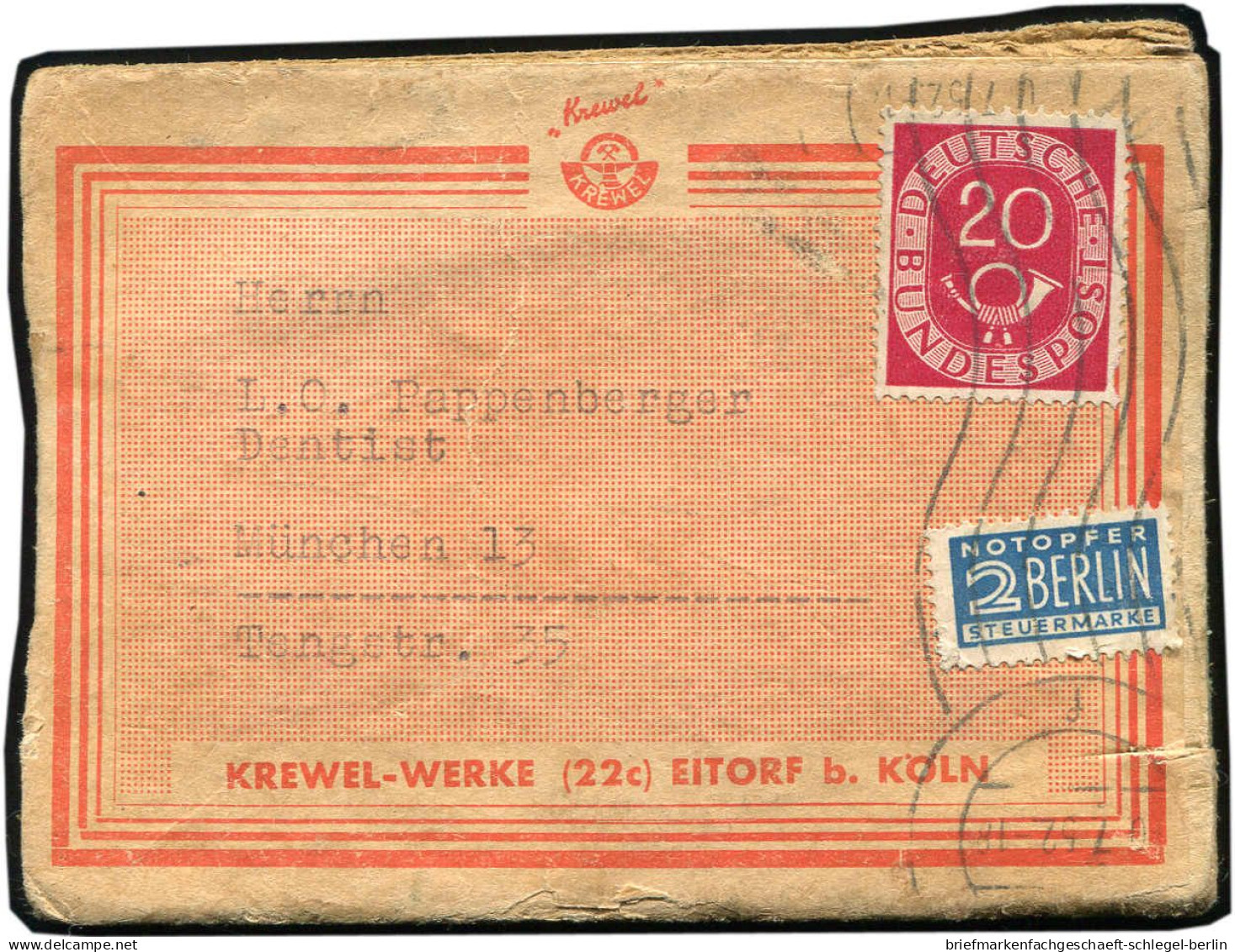 Bundesrepublik Deutschland, 1952, 130 EF, Brief - Autres & Non Classés