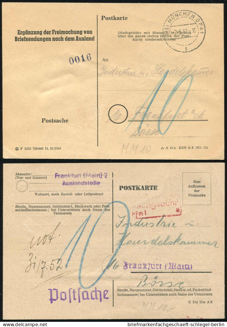 Bundesrepublik Deutschland, 1952, PS, Brief - Autres & Non Classés