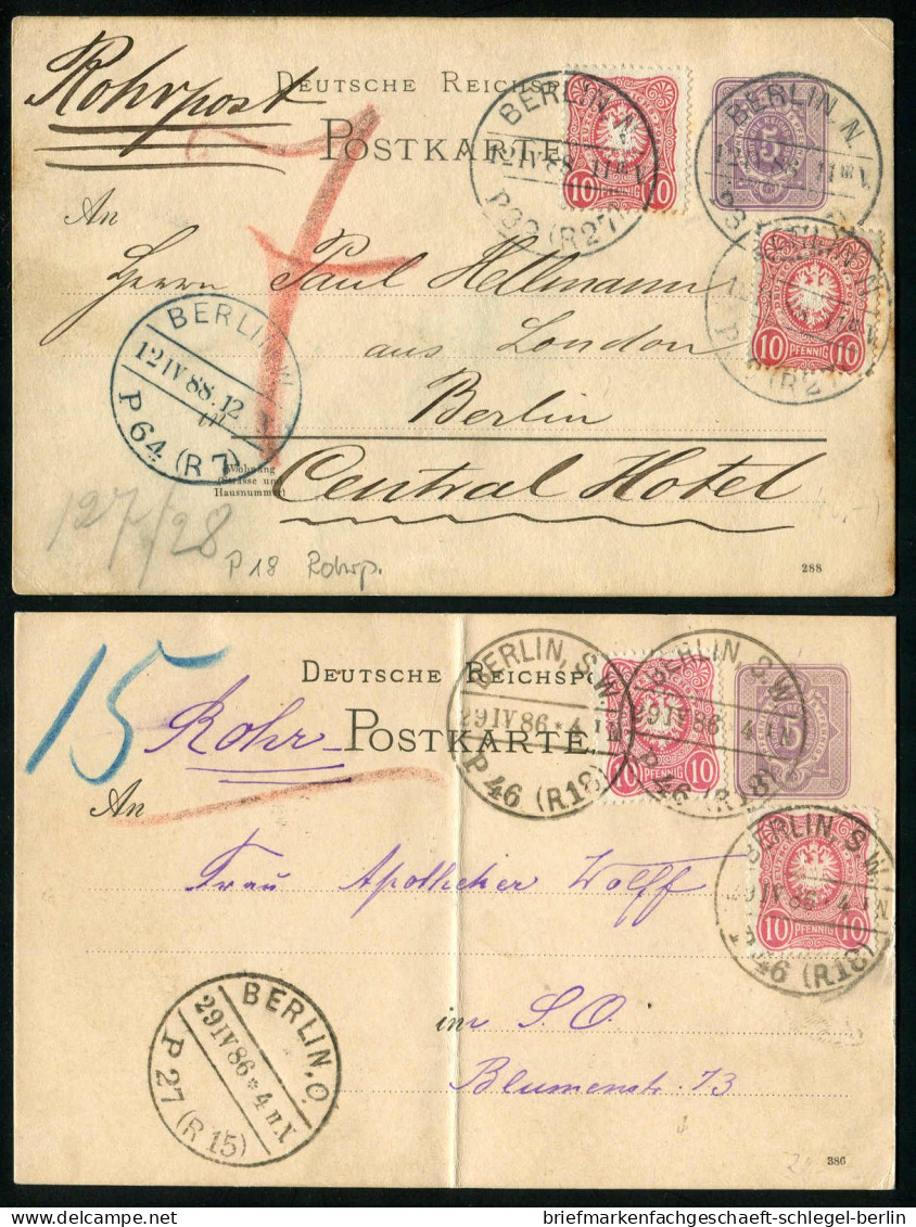 Berlin, 1886, P 12/02 + 41(2) / P 18I + 41(2), Brief - Sonstige & Ohne Zuordnung