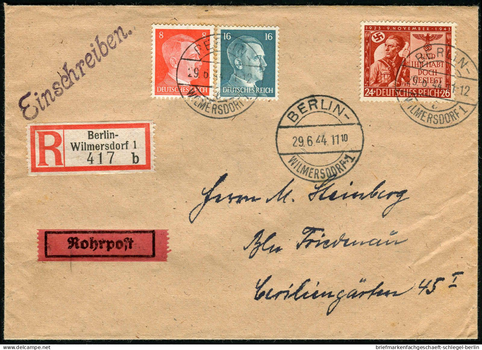 Berliner Postgeschichte, 1944, 786, 790, 863, Brief - Cartas & Documentos