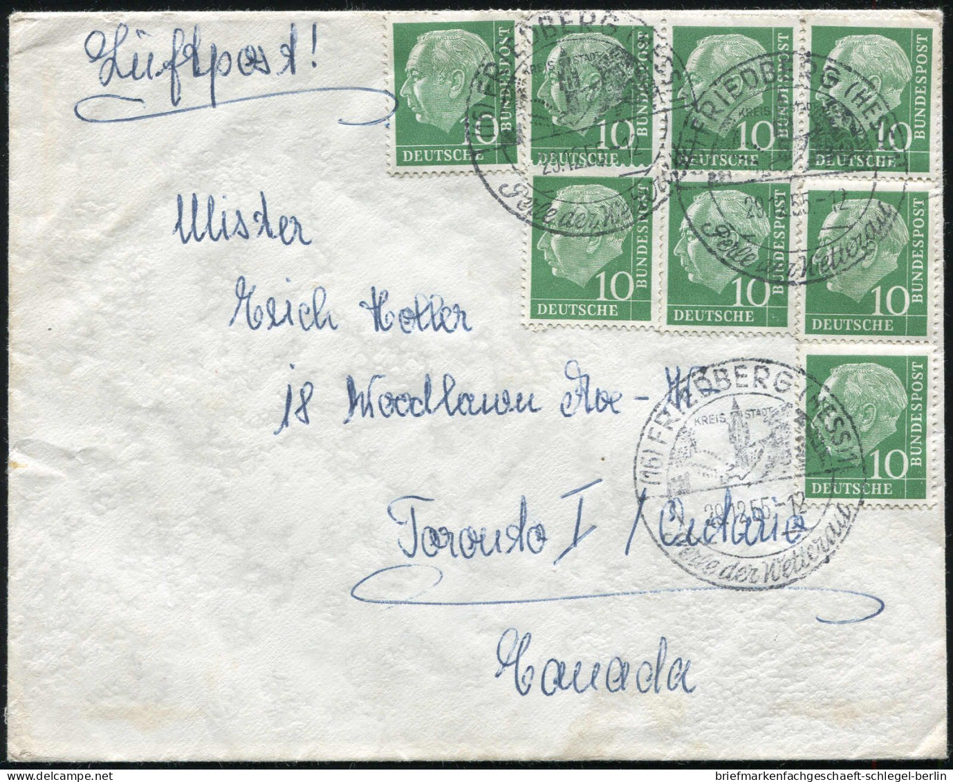 Bundesrepublik Deutschland, 1955, 183 (8),185 (4),188 (2), Brief - Autres & Non Classés