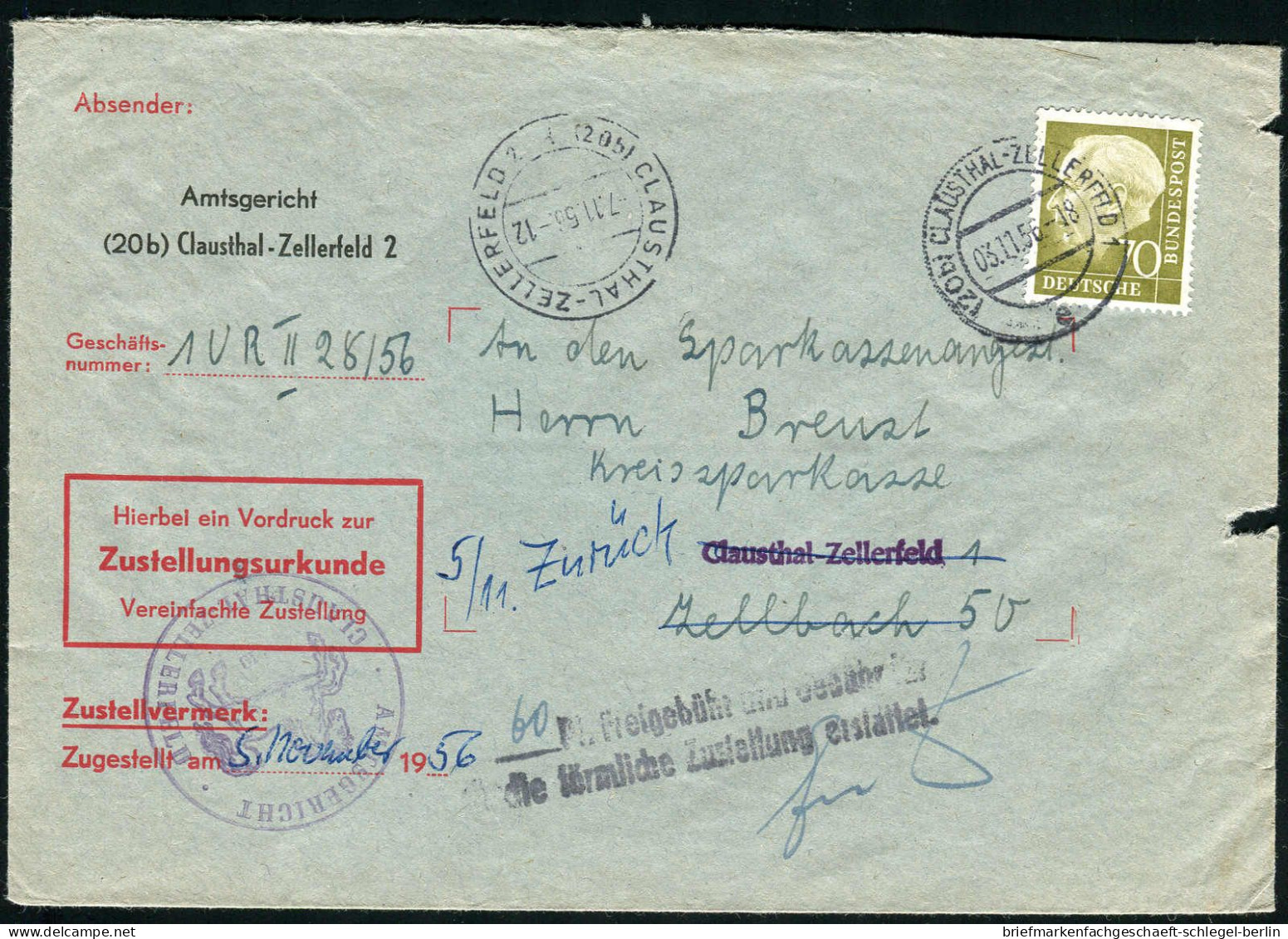 Bundesrepublik Deutschland, 1954, 191 EF, Brief - Other & Unclassified