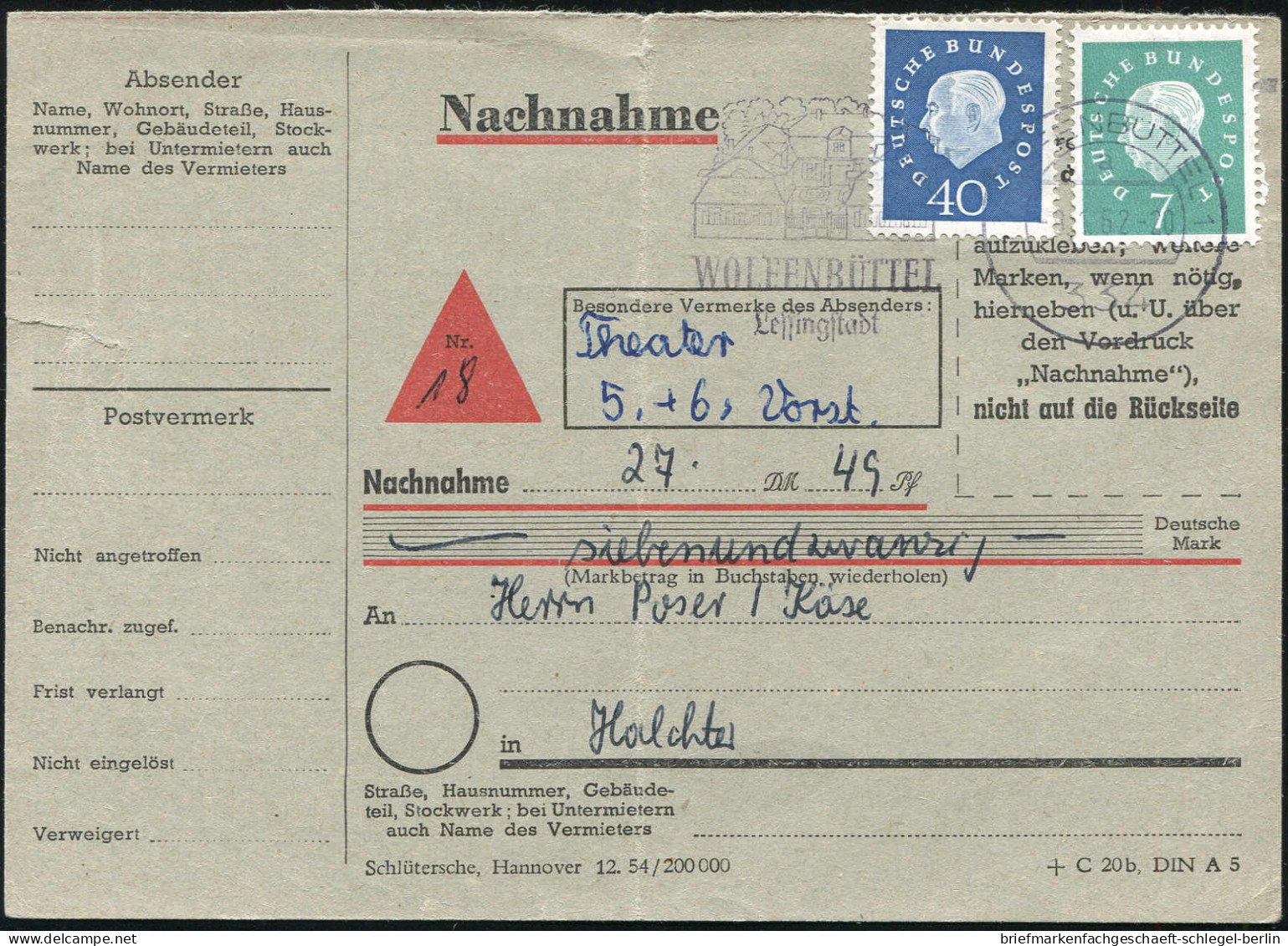 Bundesrepublik Deutschland, 1961, 302+305, 305+184, 303+179, Brief - Autres & Non Classés