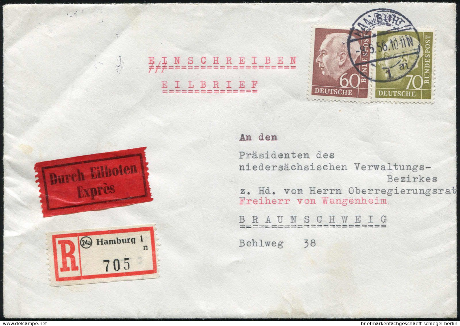 Bundesrepublik Deutschland, 1955, 190,191 189,190 + AFS, Brief - Other & Unclassified