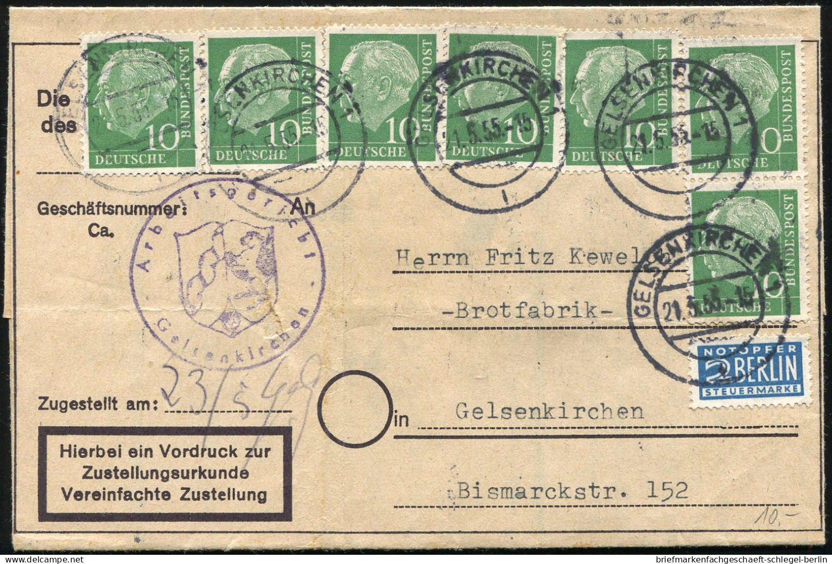 Bundesrepublik Deutschland, 1960, 265 EF, 183 (7), Brief - Autres & Non Classés