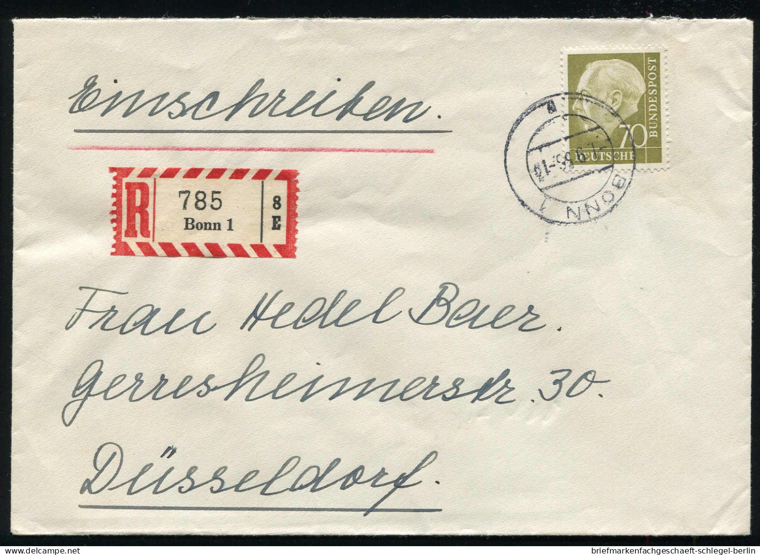 Bundesrepublik Deutschland, 1956, 191 EF, Brief - Autres & Non Classés