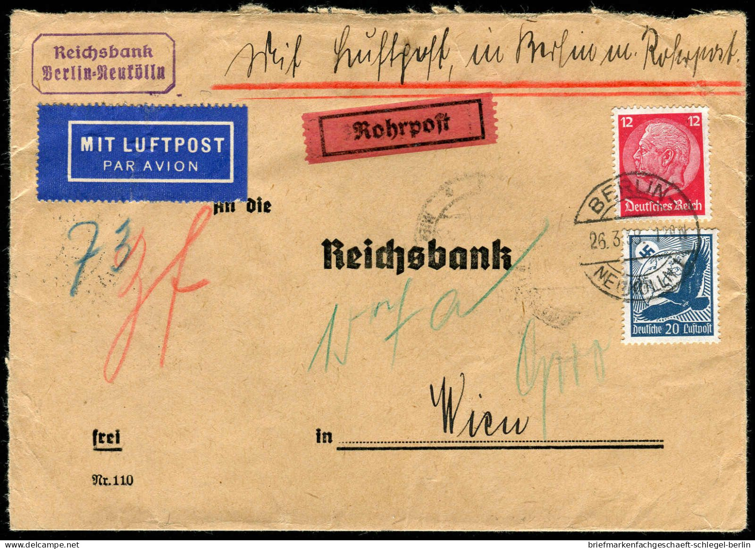 Berliner Postgeschichte, 1938, 519 + 532, Brief - Lettres & Documents