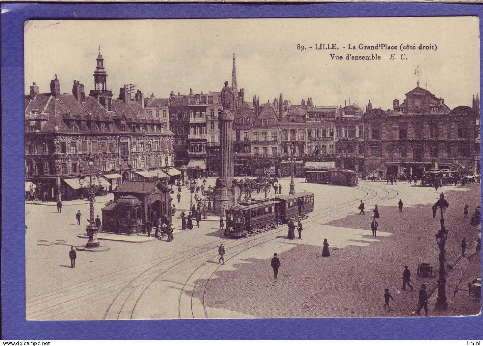 59 - LILLE - LA GRAND'PLACE - TRAMWAYS - ANIMEE -  - Lille
