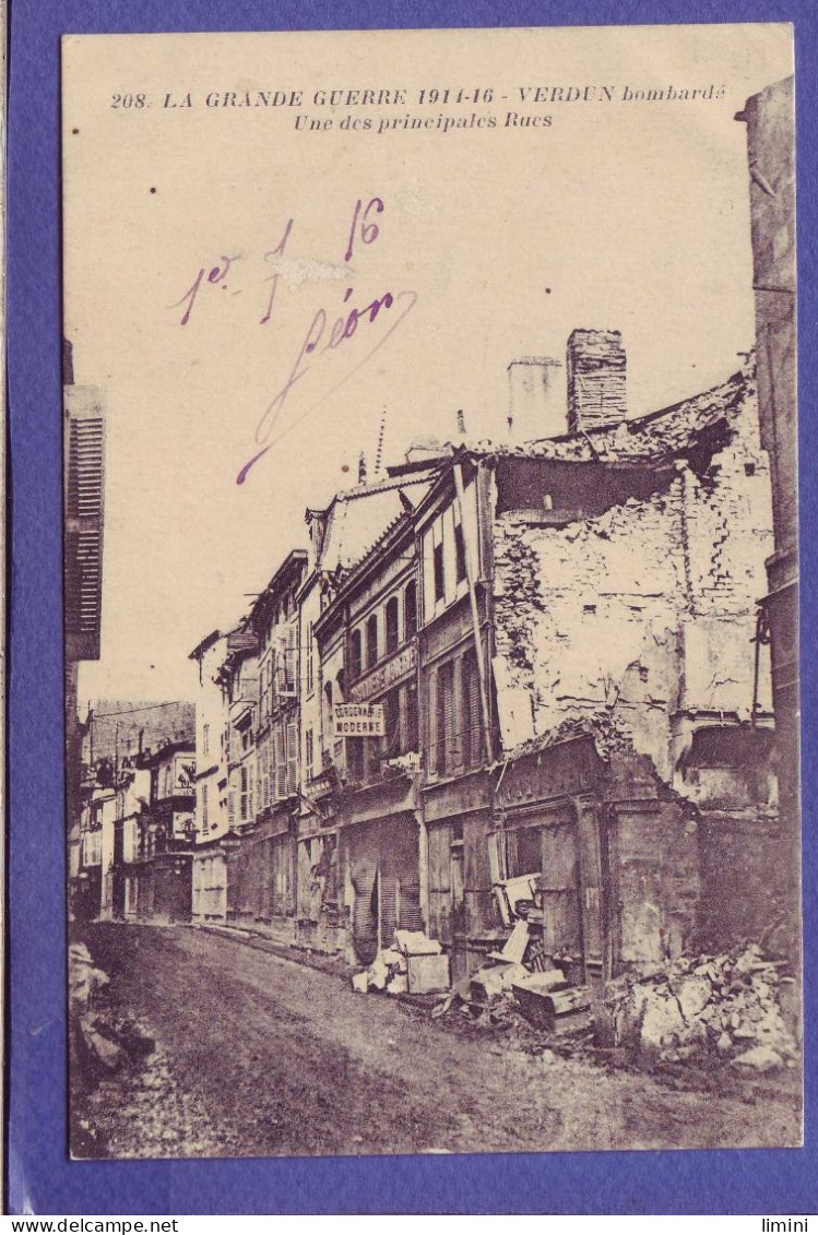 55 - GUERRE 14/18 - VERDUN - PRINCIPALES RUES BOMBARDÉES -  - Verdun