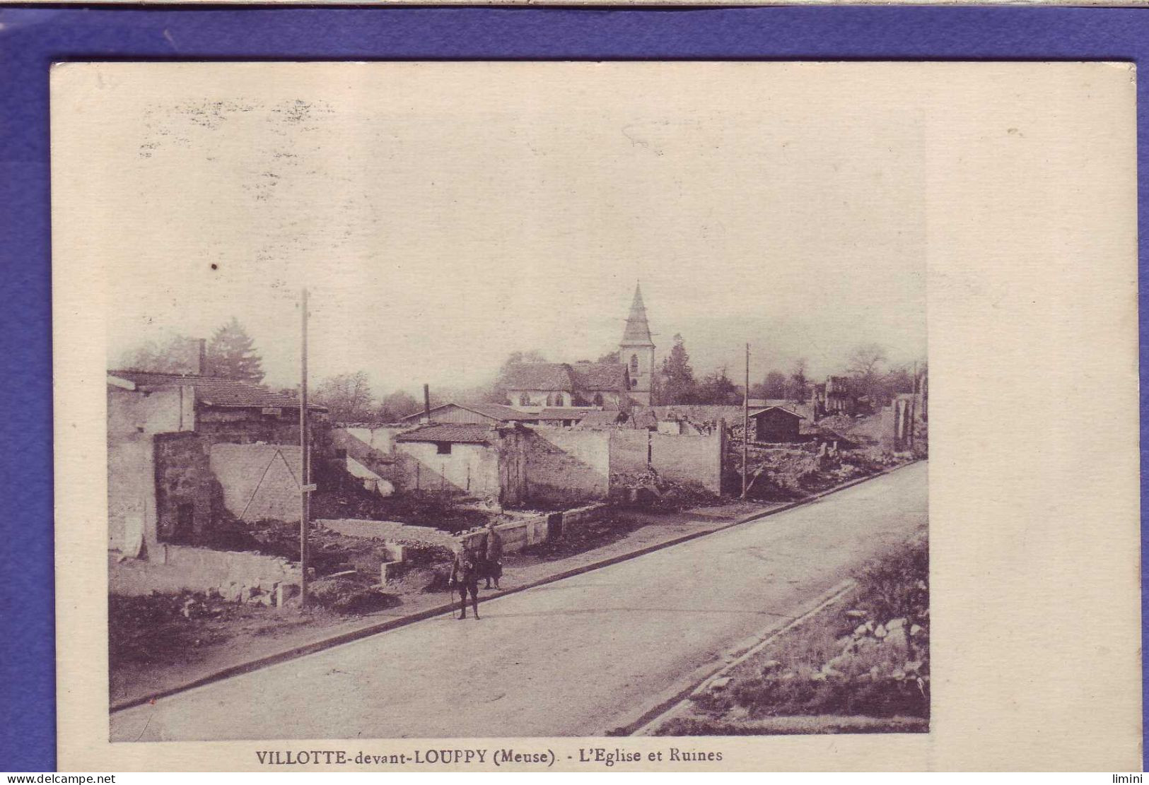 55 - GUERRE 14/18 - VILLOTTE DEVANT LOUPPY - EGLISE Et RUINES -  - Autres & Non Classés