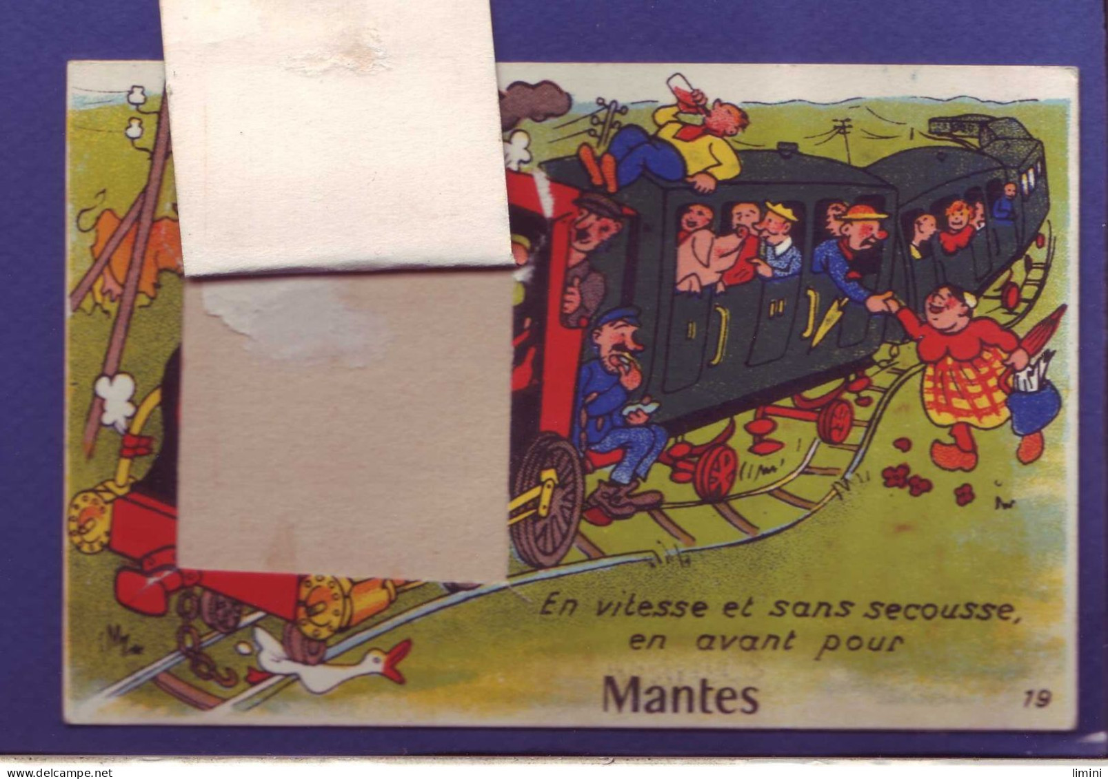 78 - HUMORISTIQUE - MANTES - EN VITESSE ET SANS SECOUSSE - INTERIEUR MULTIVUES MANQUANT -  - Mantes La Jolie
