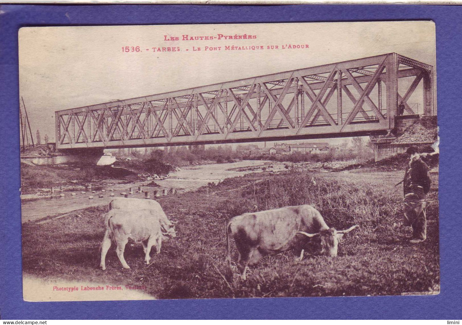 65 - TARBES - PONT METALLIQUE - VACHE En PATURAGE - ANIMEE - - Tarbes