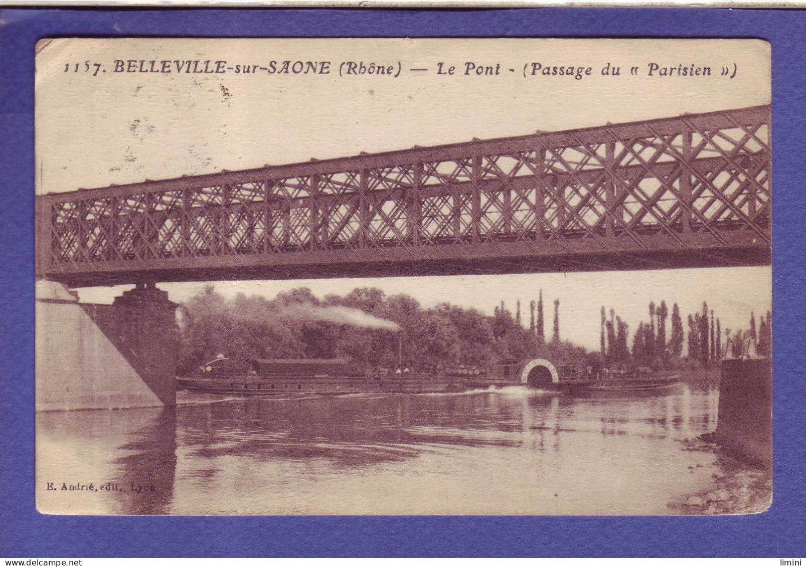 69 - BELLEVILLE Sur SAONE - LE PONT - PASSAGE Du PARISIEN - PENICHES -  - Belleville Sur Saone