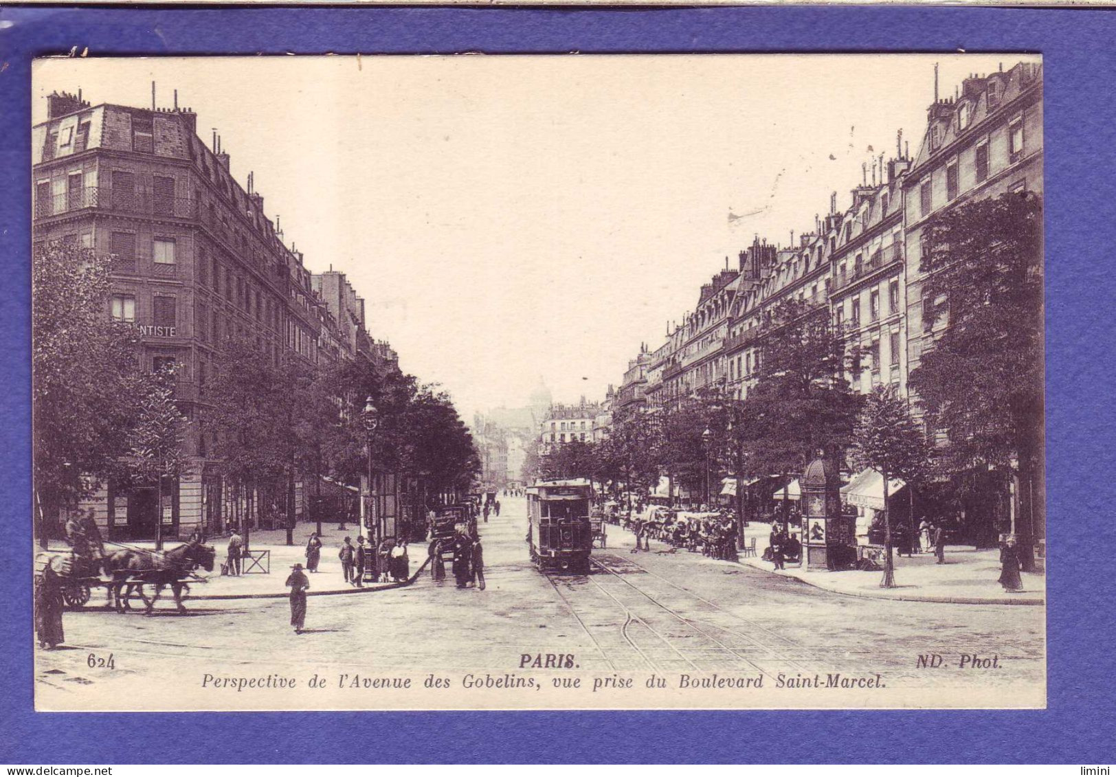 75 - PARIS  - AVENUE DES GOBELINS - BOULEVARD SAINT MARCEL - TRAMWAYS -  - Arrondissement: 13