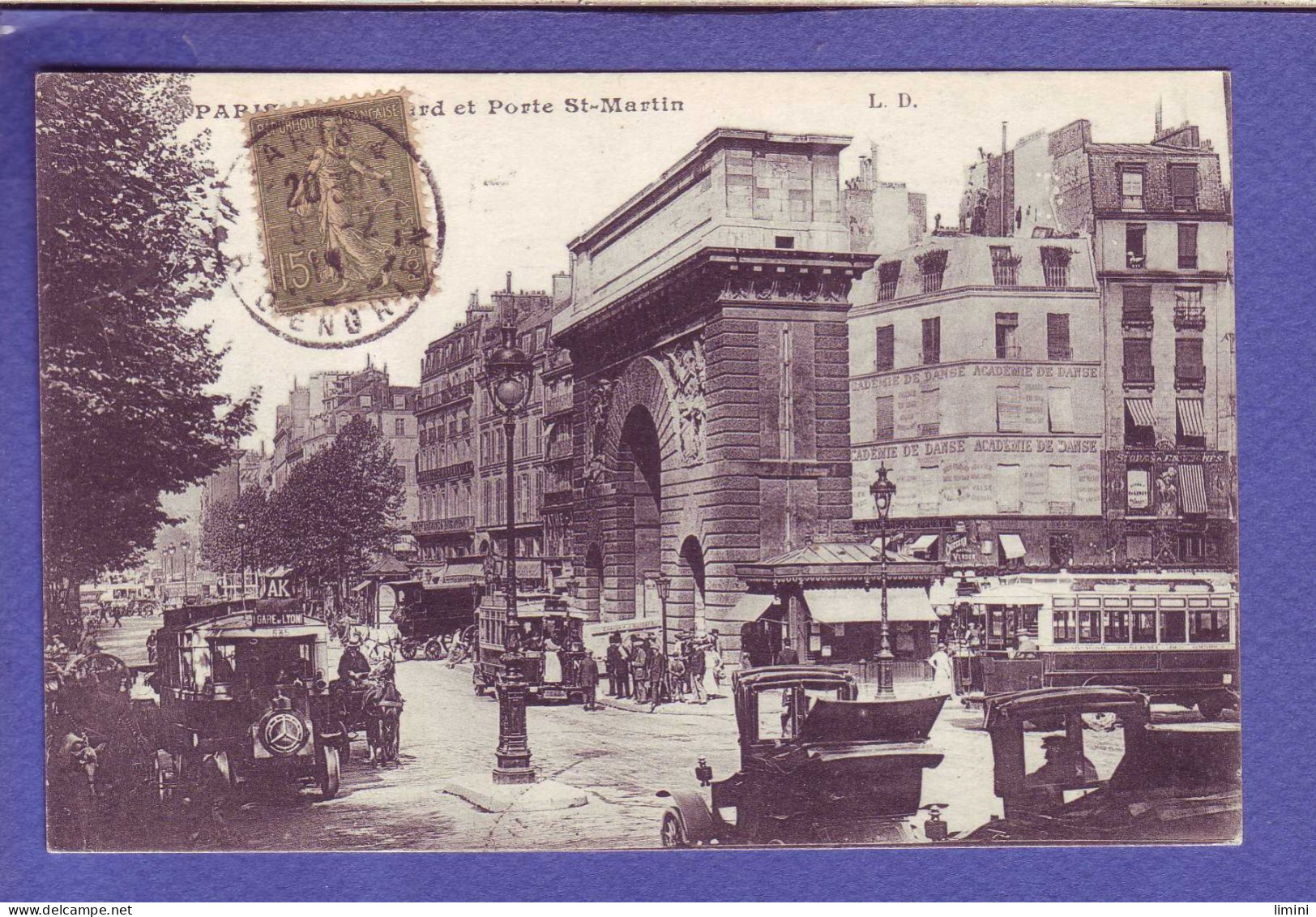 75 - PARIS  - BOULEVARD Et PORTE SAINT MARTIN - AUTOBUS - AUTOMOBILE -  - Paris (10)