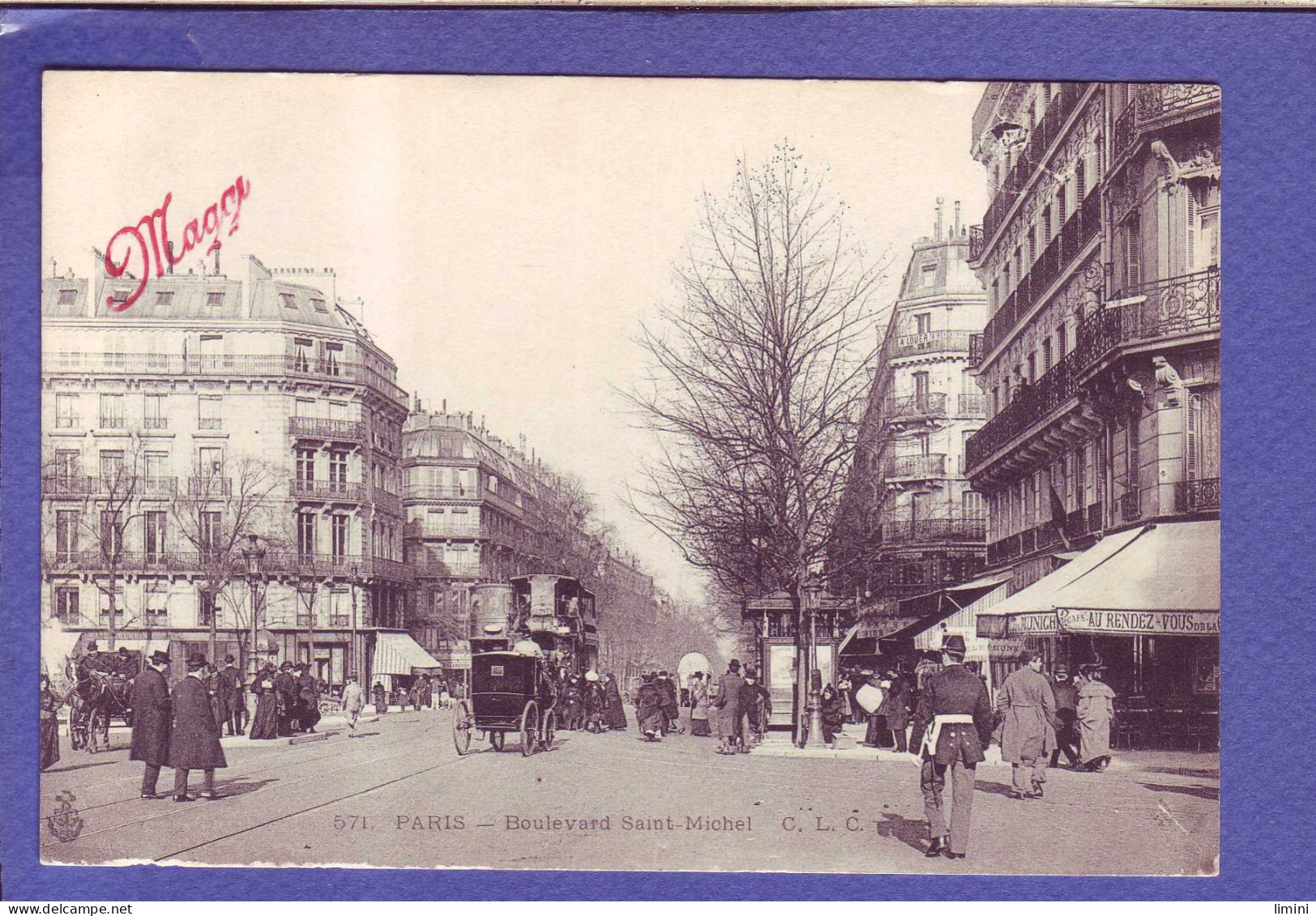 75 - PARIS  - BOULEVARD SAINT MICHEL - ANIMEE - ATTELAGE -  - Paris (06)