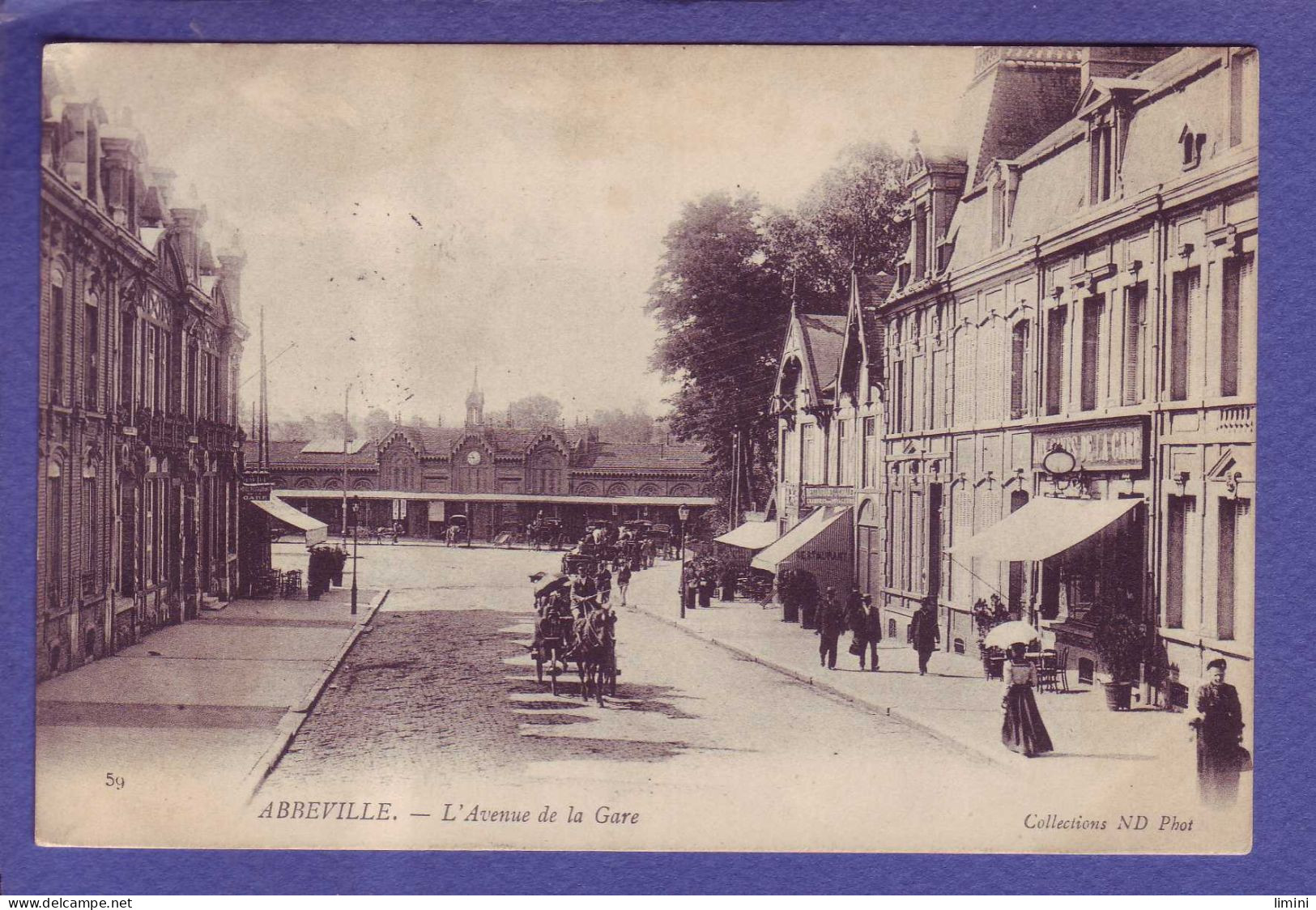 80 - ABBEVILLE - AVENUE De La GARE - ANIMEE - ATTELAGE - - Abbeville