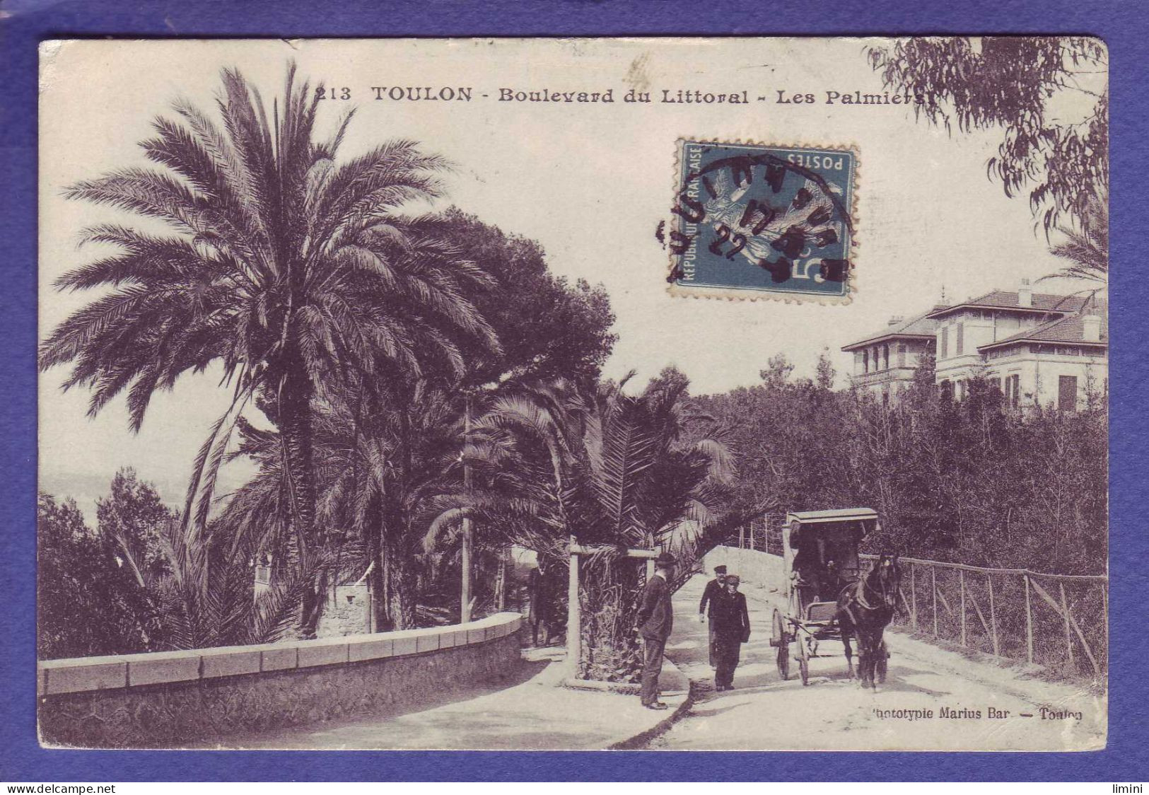 83 - TOULON  - BOULEVARD Du LITTORAL - LES PALMIERS - ATTELAGE - ANIMEE -  - Toulon