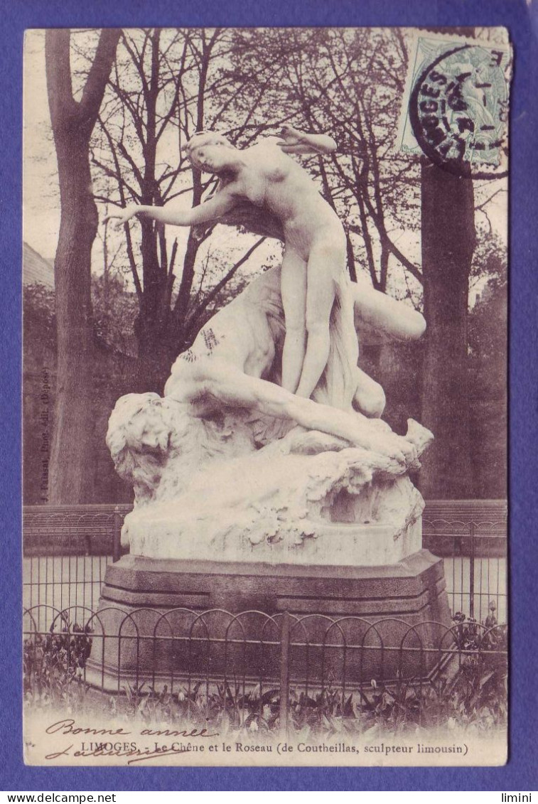 87 - LIMOGES - STATUE LE CHÊNE Et Le ROSEAU - COUTHEILLAS - SCULPTEUR LIMOUSIN -  - Limoges