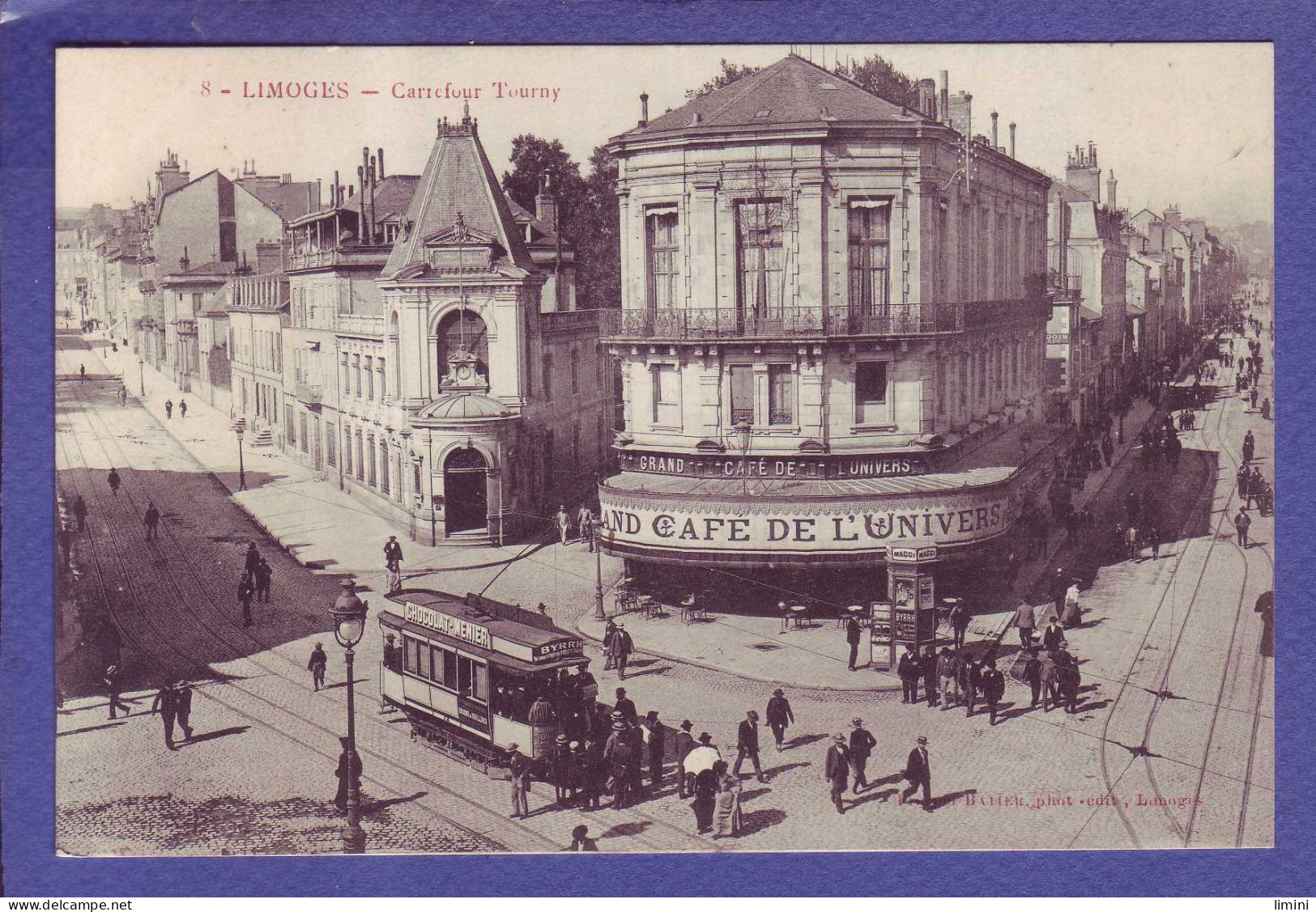 87 - LIMOGES -  CARREFOUR TOURNY - CAFÉ De L'UNIVERS - TRAMWAYS - ANIMÉE - - Limoges