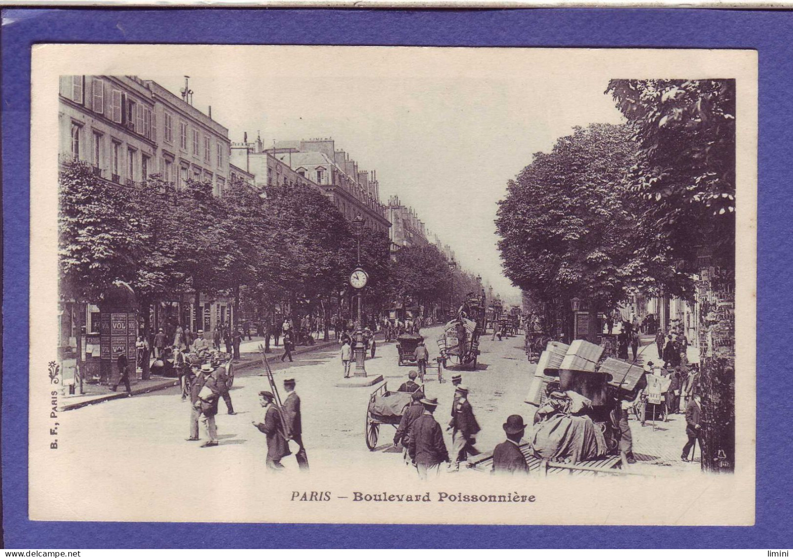 75 - PARIS - BOULEVARD POISSONNIERE - ATTELAGE - ANIMÉE - - District 02