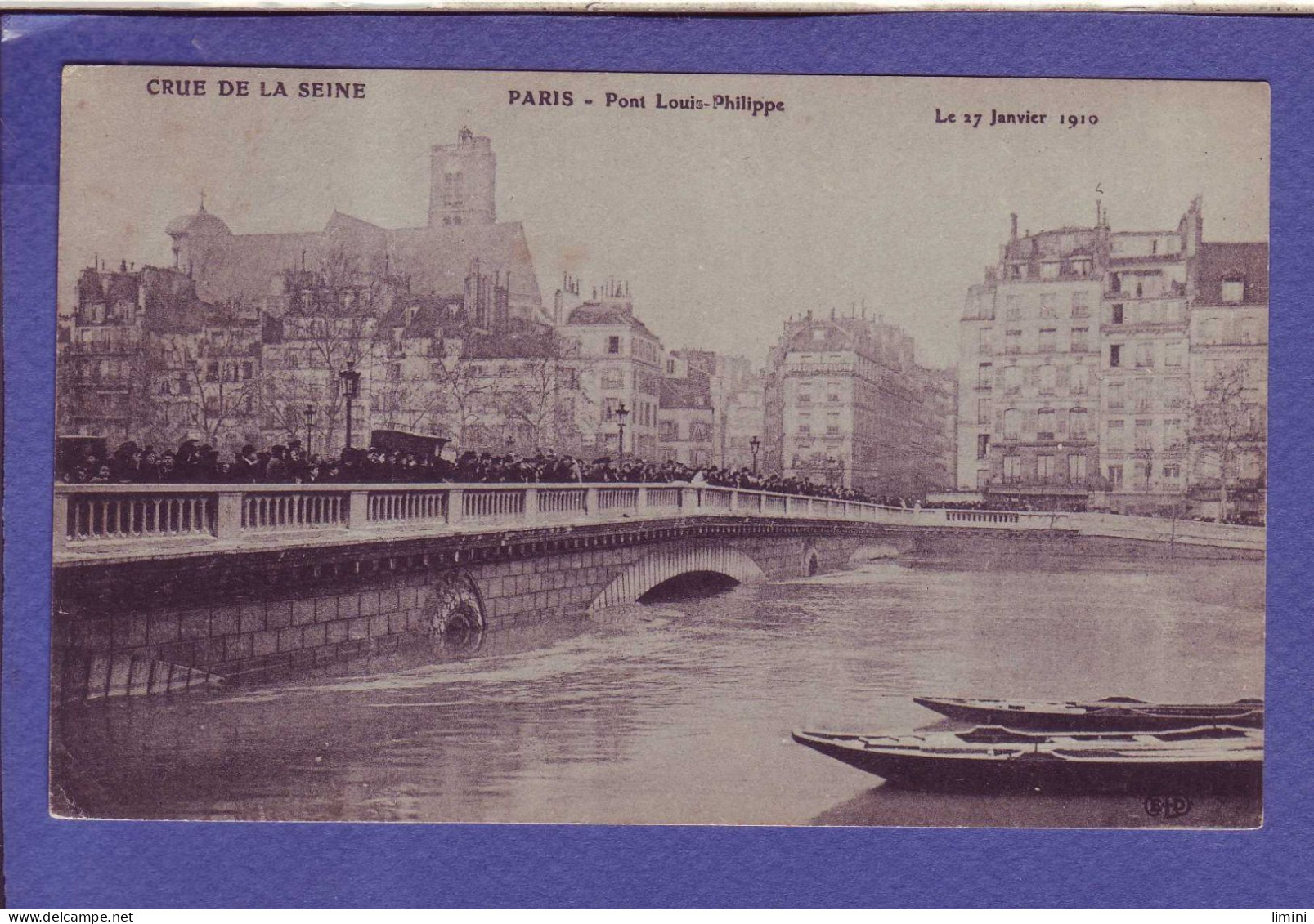 75 - INONDATION 1910 - PARIS 4éme - PONT LOUIS PHILIPPE -  - Inondations De 1910