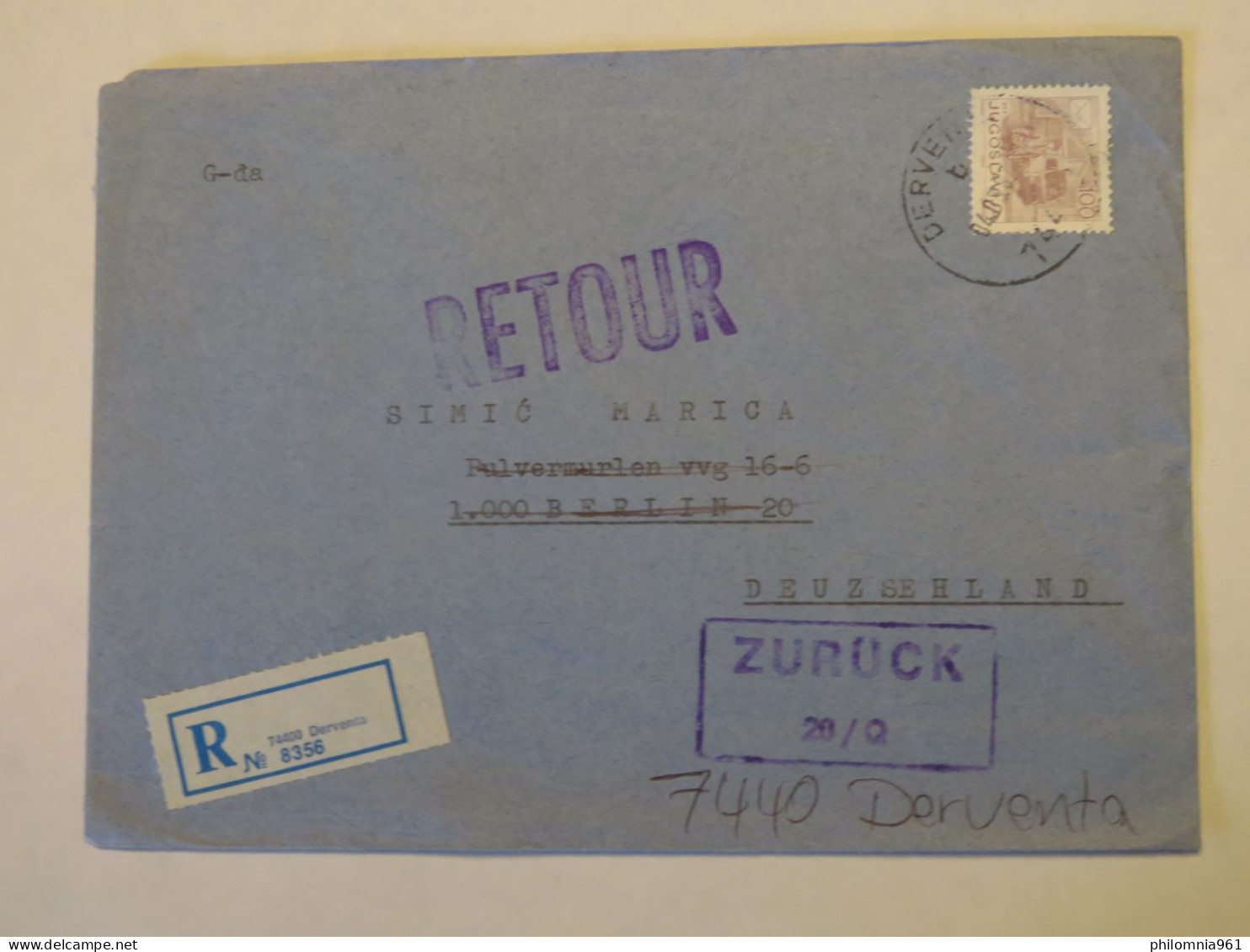 YUGOSLAVIA REGISTERED COVER TO GERMANY - Autres & Non Classés