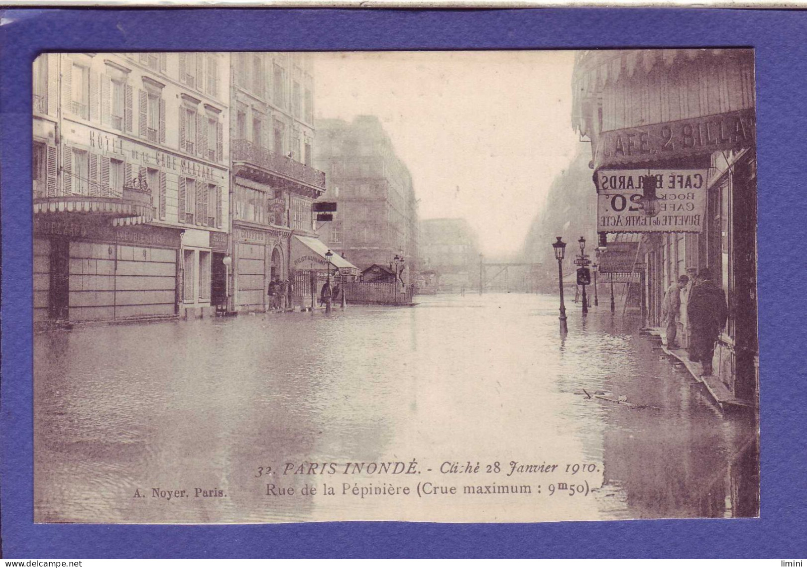 75 - INONDATION 1910 - PARIS 8éme - RUE De La PÉPINIERE -   - Überschwemmung 1910