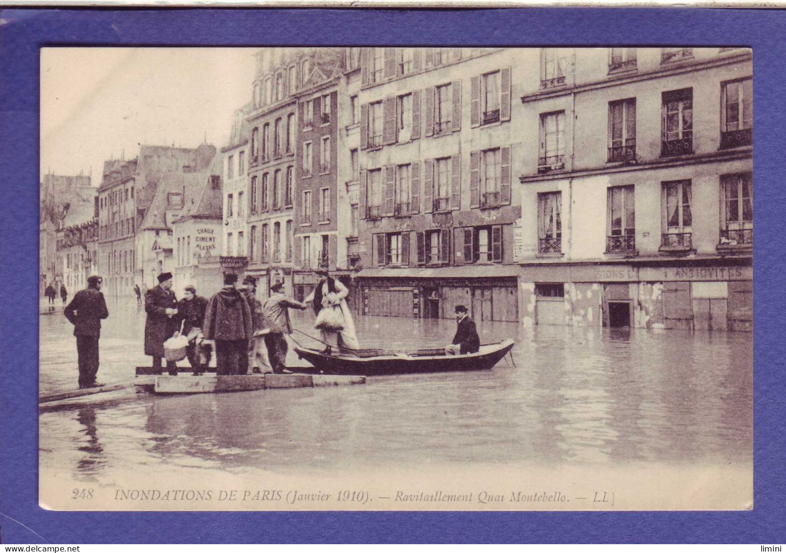 75 - INONDATION 1910 - PARIS 5éme - RAVITAILLEMENT QUAI MONTEBELLO - - Überschwemmung 1910