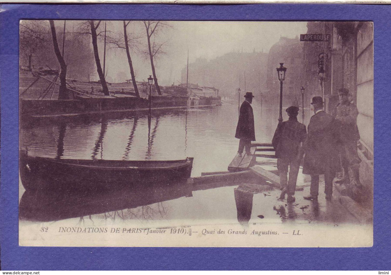 75 - INONDATION 1910 - PARIS 6éme - QUAI DES GRANDS AUGUSTINS -  - Paris Flood, 1910