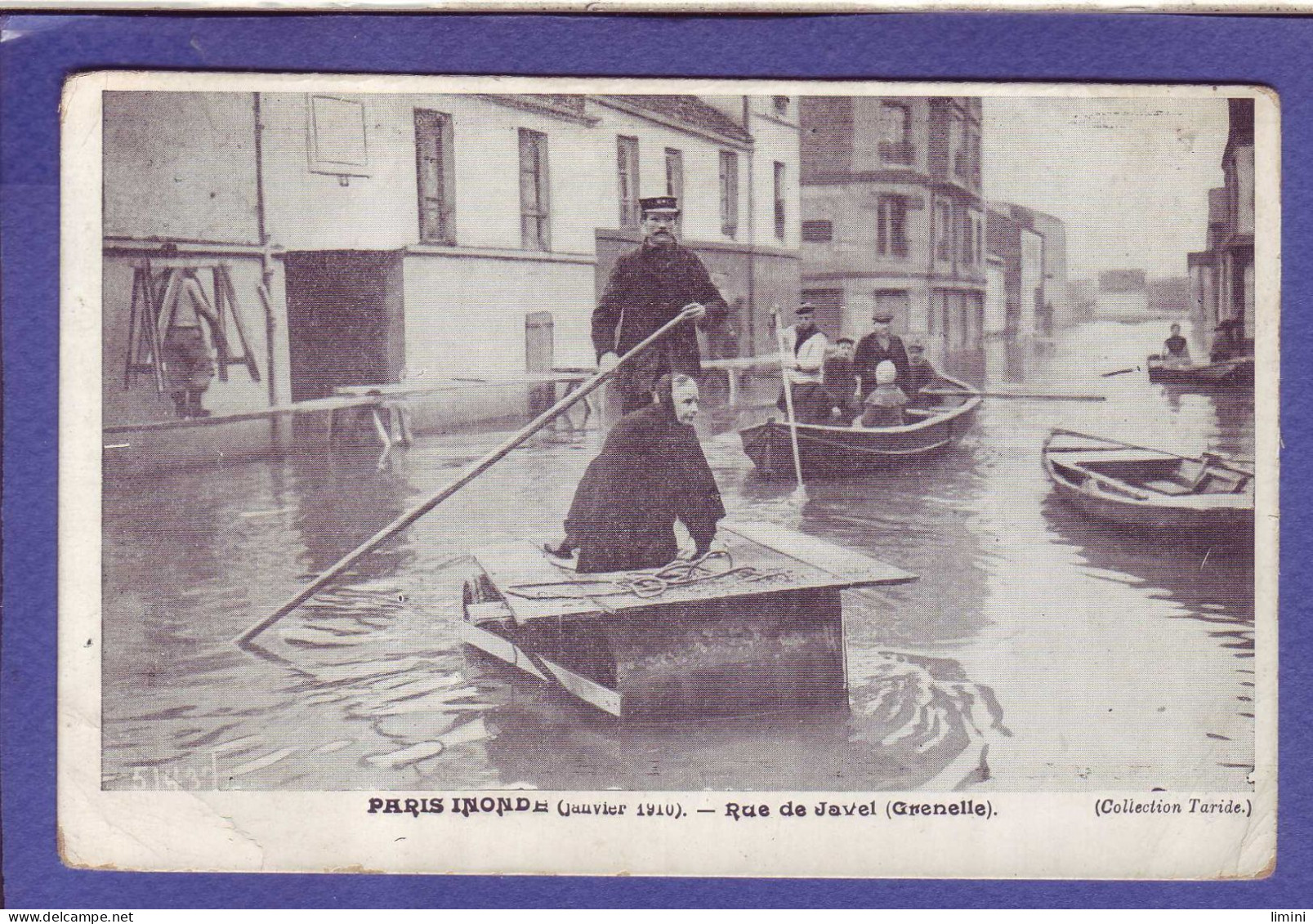 75 - INONDATION 1910 - PARIS 15éme - RUE DE JAVEL - GRENELLE -  - Überschwemmung 1910