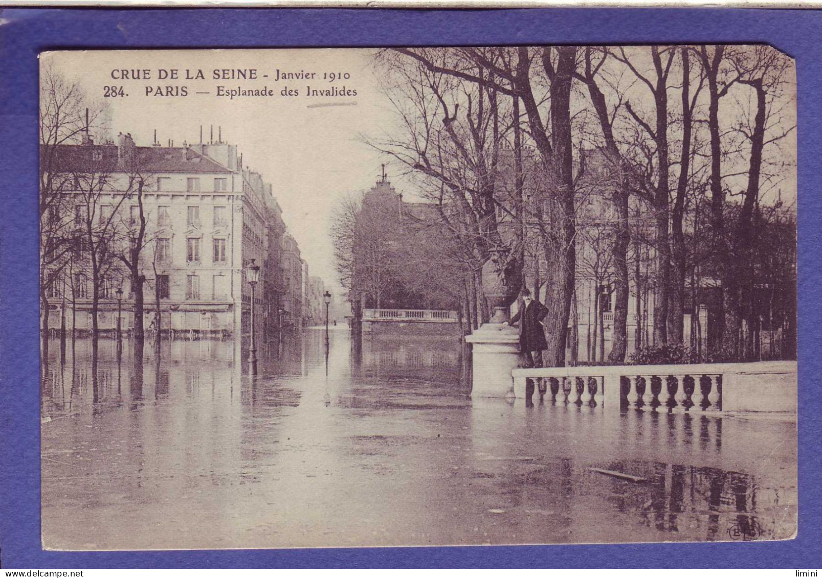75 - INONDATION 1910 - PARIS 7éme - ESPLANADE Des INVALIDES -  - Überschwemmung 1910
