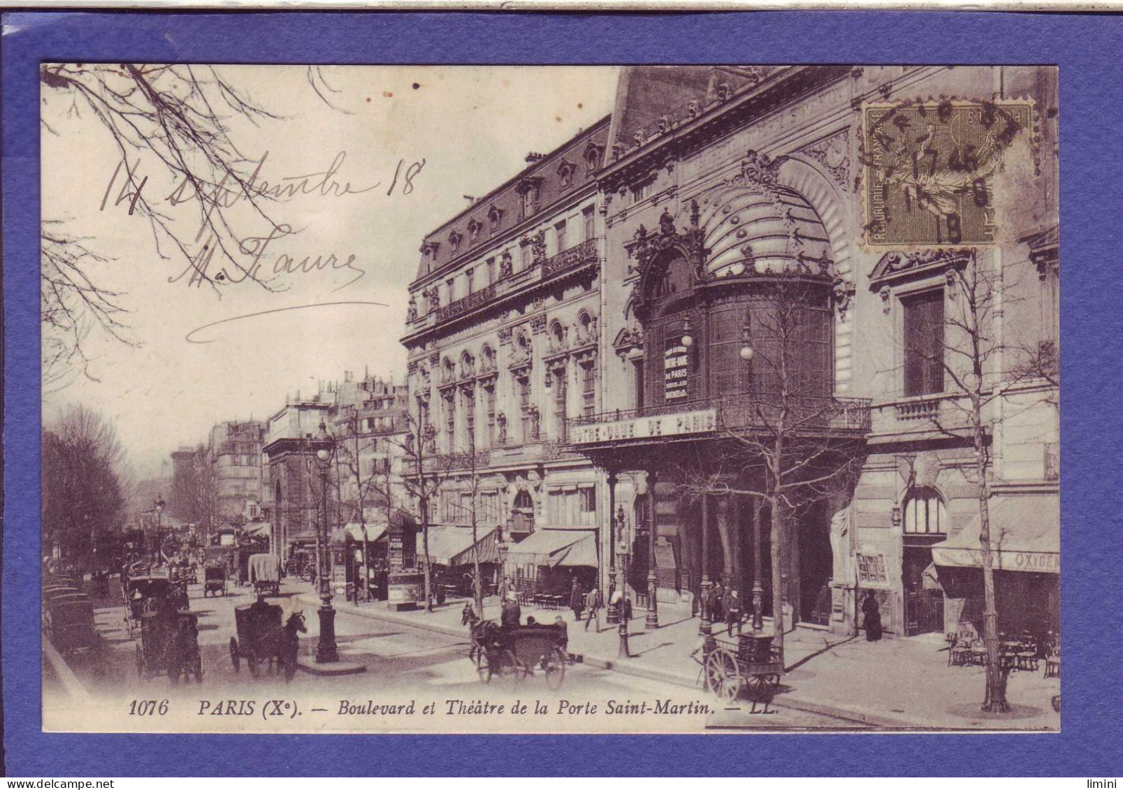 75 - PARIS 10éme - THÉATRE DE LA PORTE SAINT MARTIN - ATTELAGE -  - Distretto: 10