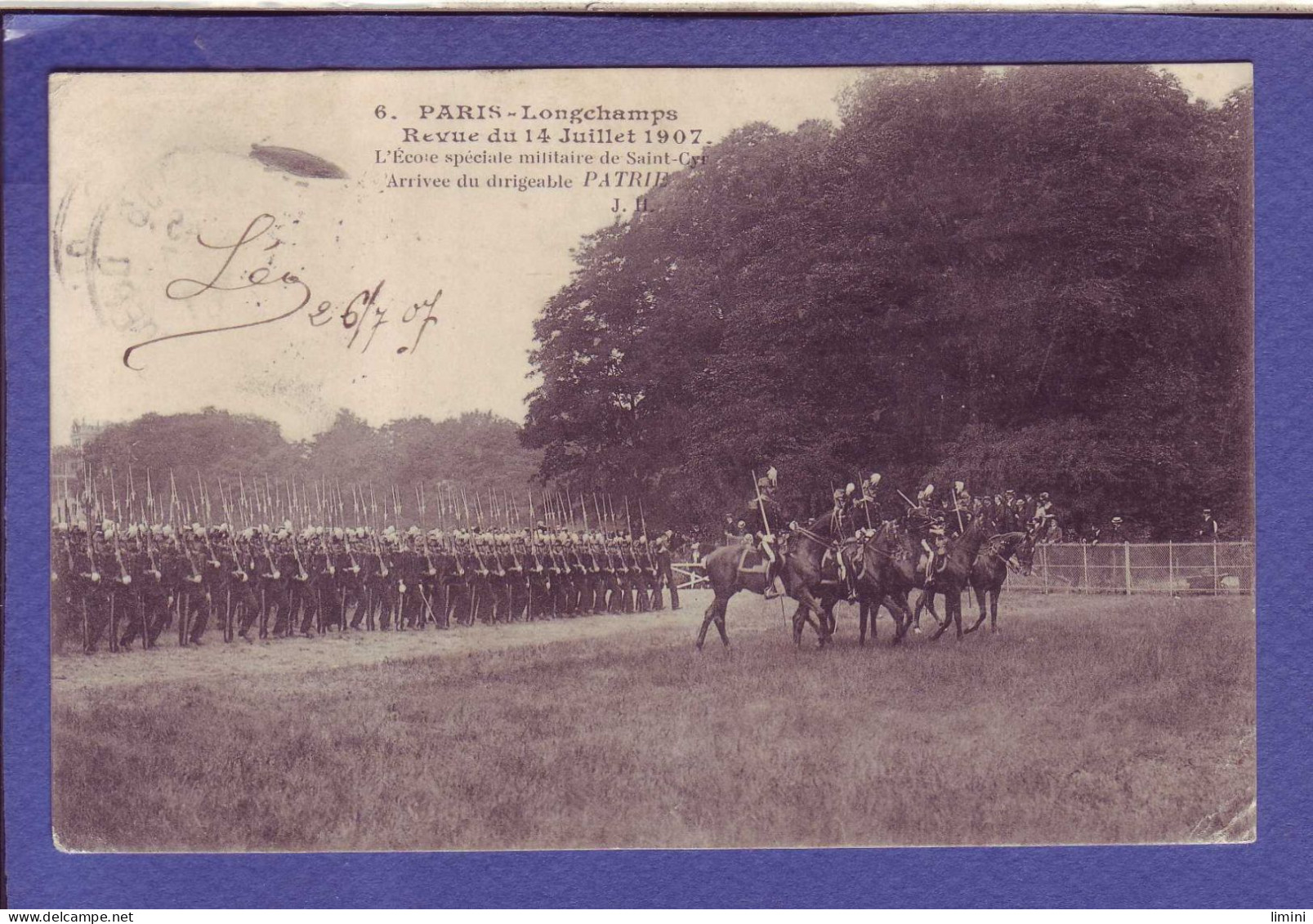 75 - PARIS 16 éme - LONGCHAMP - REVUE DU 14 JUILLET 1907 - ARRIVÉE DU DIRIGEABLE """" PATRIE """" -   - Paris (16)