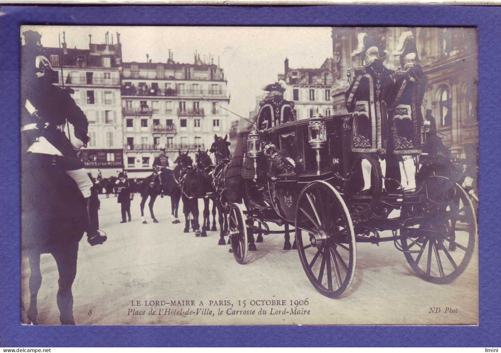75 - PARIS - PLACE De L'HOTEL De VILLE - LORD MAIRE 15 OCTOBRE 1906 - ATTELAGE -  - Otros Monumentos