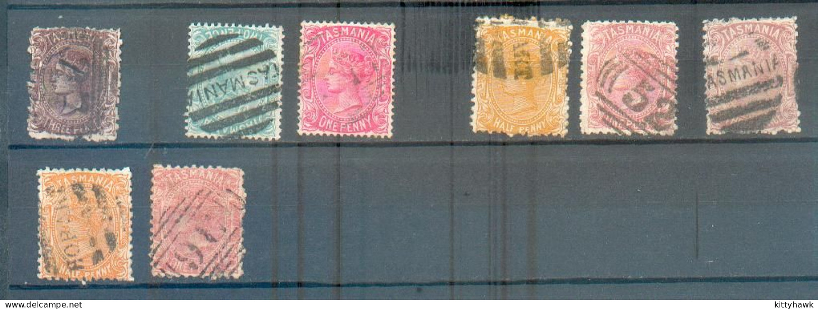 C 105 - TASMANIE - YT  31 - 35 - 36 - 38 - 39 - 40 - 44 - 45 ° Obli - Dentelure Grossière - Used Stamps