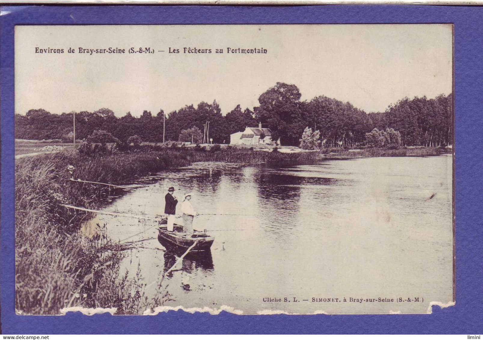 77 - BRAY Sur SEINE - PÊCHEURS Au PORTMONTAIN - ANIMÉE - - Bray Sur Seine