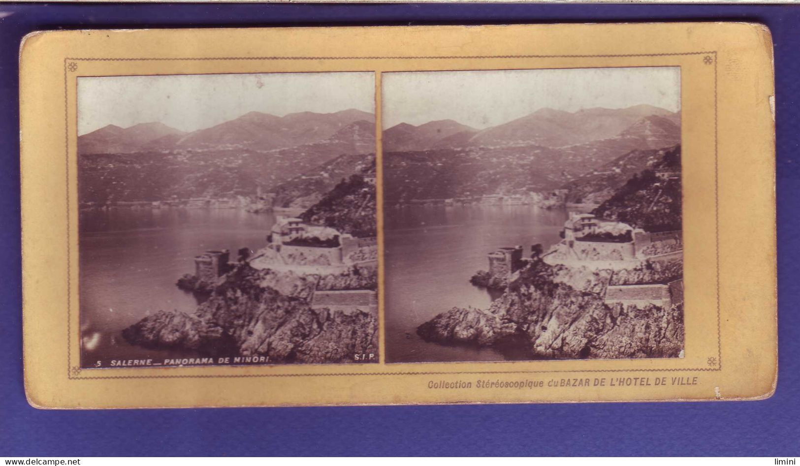 83 - CARTE STÉREOSCOPIQUE - SALERNE - PANORAMA De MINORI -  - Salernes