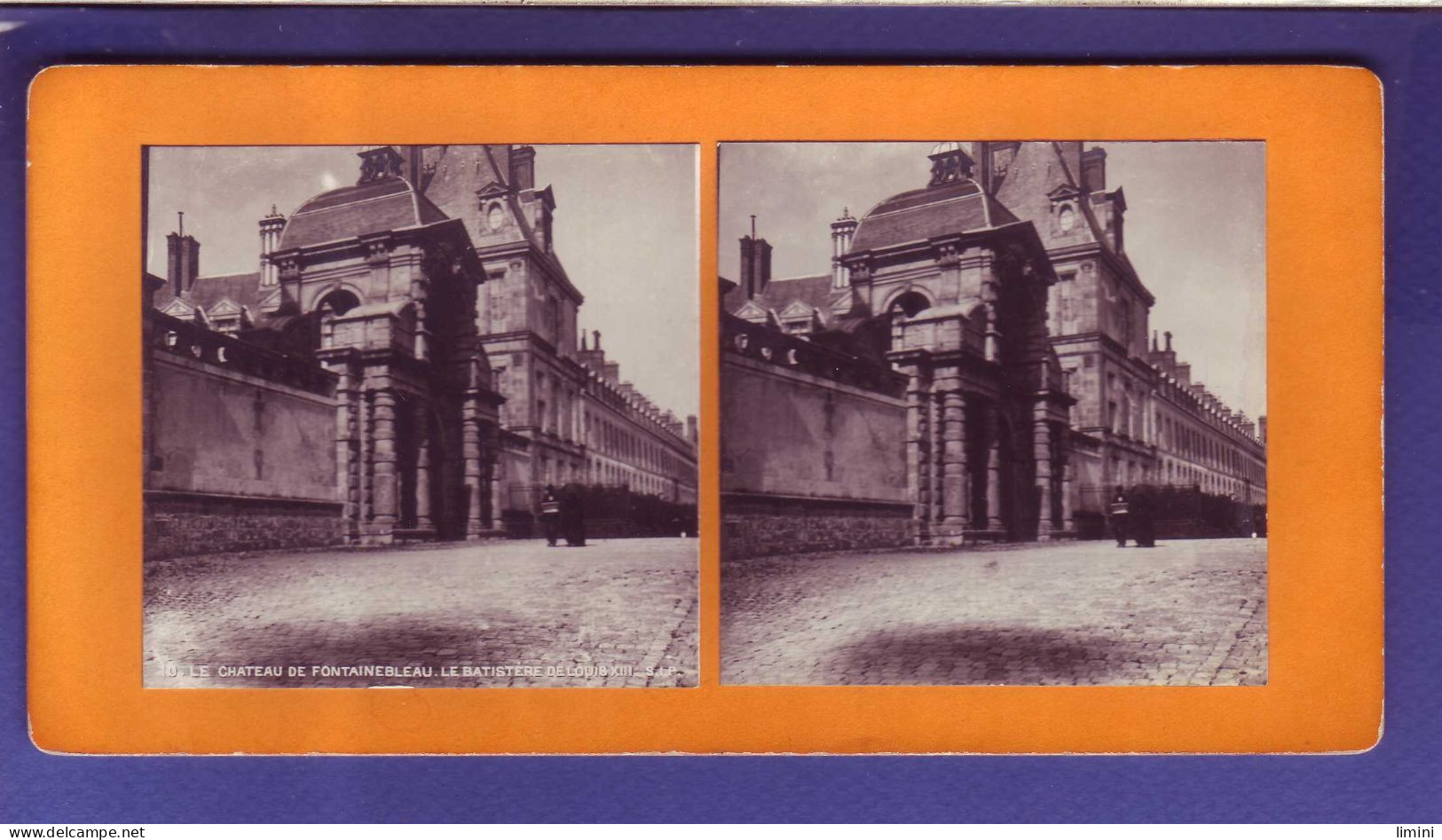 77 - CARTE STÉREOSCOPIQUE - CHATEAU De FONTAINEBLEAU - BATISTERE De LOUIS XIII  - - Fontainebleau