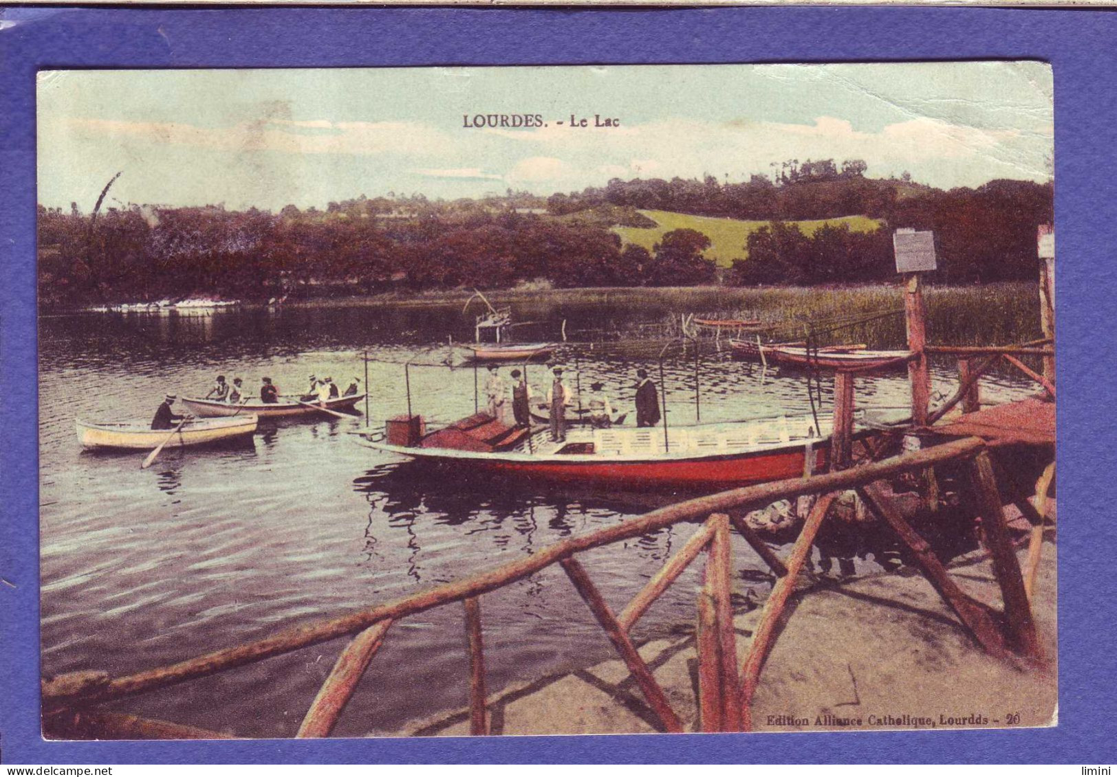 65 - LOURDES - LE LAC - COLORISEE -ANIMEE - - Lourdes