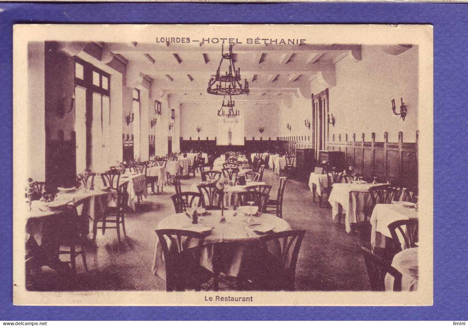 65 - LOURDES - HOTEL BETHANIE- RESTAURANT - COIN Du HALL -  LOT TROIS CPA -  - Lourdes