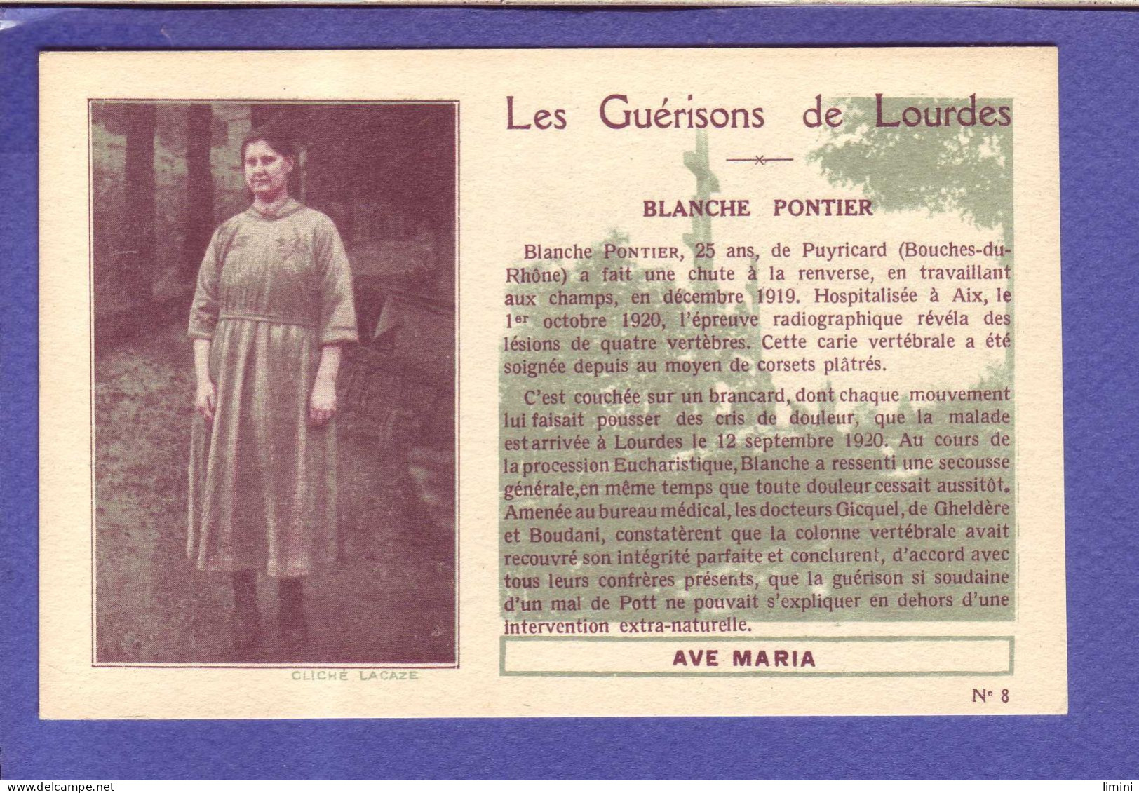 65 - LOURDES - LES GUERISONS De LOURDES - LOT DE SEPT CPA - VOIR SCAN ....  - Lourdes