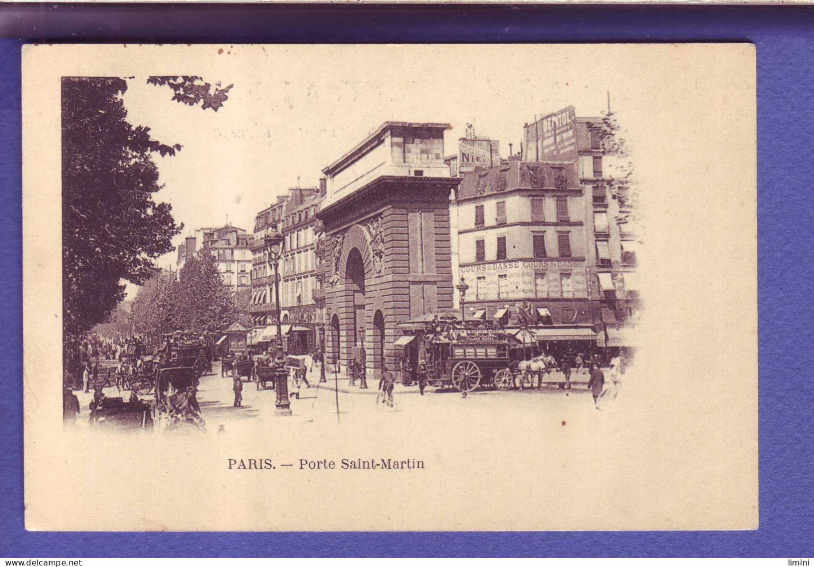 75 - PARIS  - PORTE SAINT MARTIN  - ATTELAGE - ANIMEE -   - Arrondissement: 10