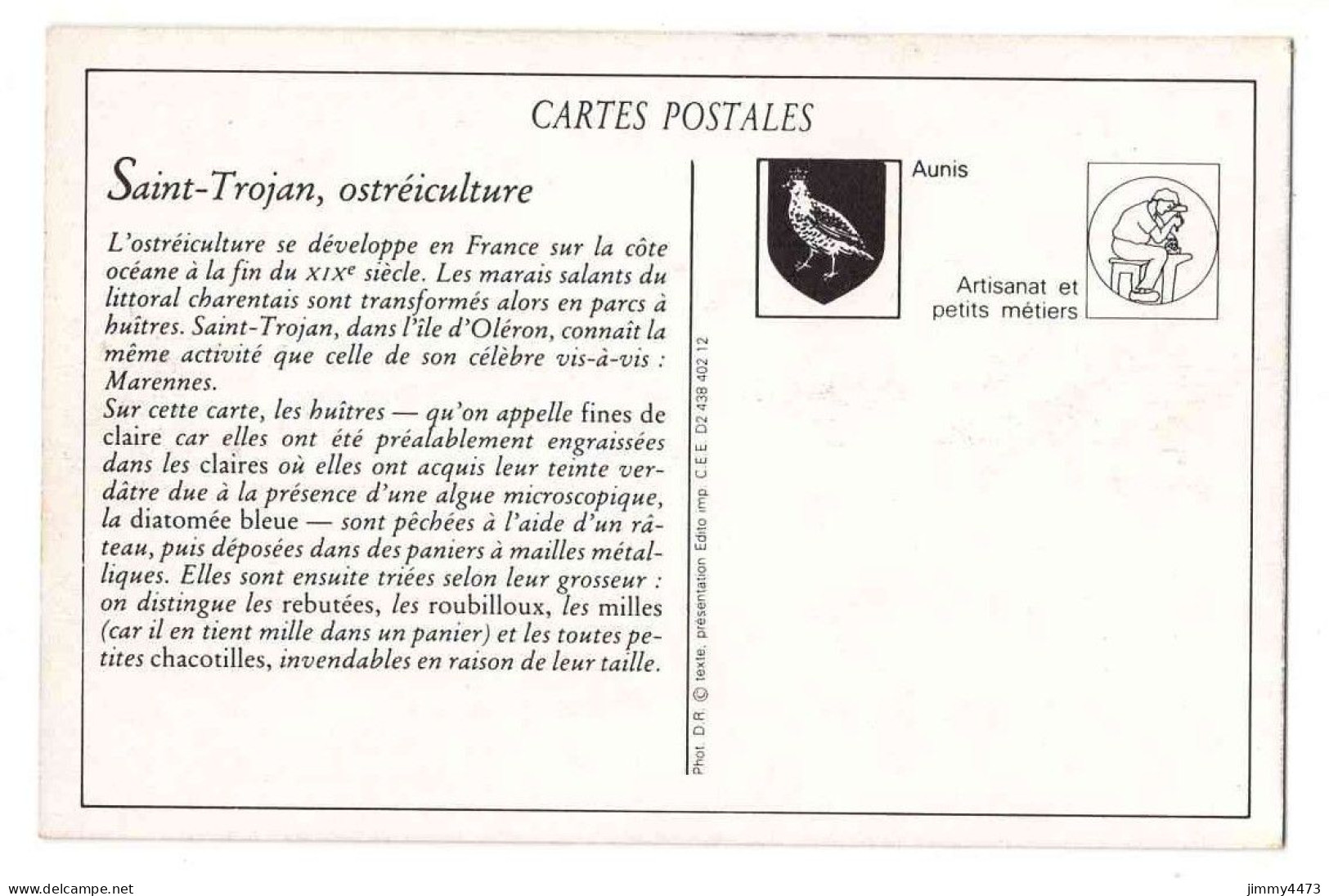 CPA (Repro) - ILE D'OLERON - St-Trojan - Ostréiculture - Emballage Des Huitres ( Bien Animée ) - Texte Au Dos - Ile D'Oléron