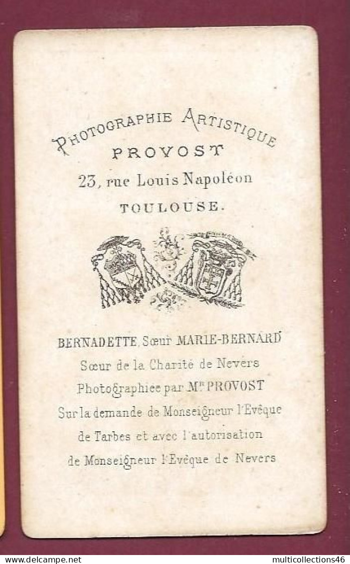 130524A - PHOTO ANCIENNE CDV PROVOST TOULOUSE  - RELIGIEUSE BERNADETTE SOUBIROUS Soeur Marie Bernard - Berühmtheiten