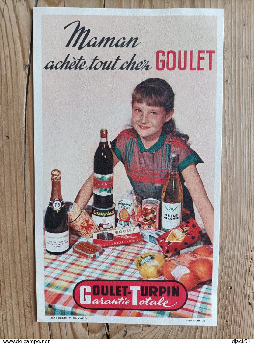 Lot De 2 Anciens Protèges Cahiers Et 1 Buvard GOULET-TURPIN / Années 50-60 - Levensmiddelen